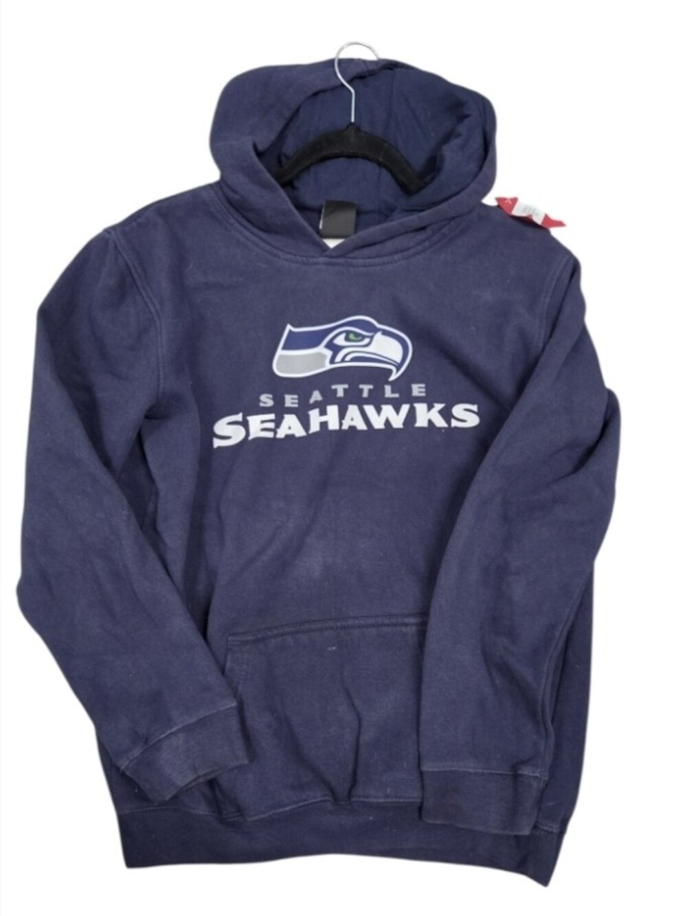Outer Stuff Ltd Size Large 14/16 Navy Seahawks Pullover Hoodie